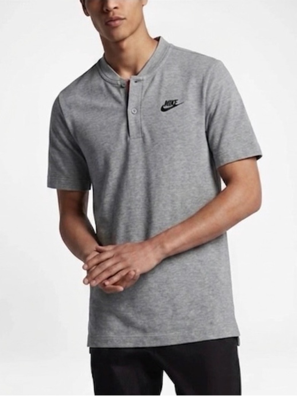 Nike Sportswear Pickleball GrandSlam Short Sleeve Polo Shirt Small Gray Grey